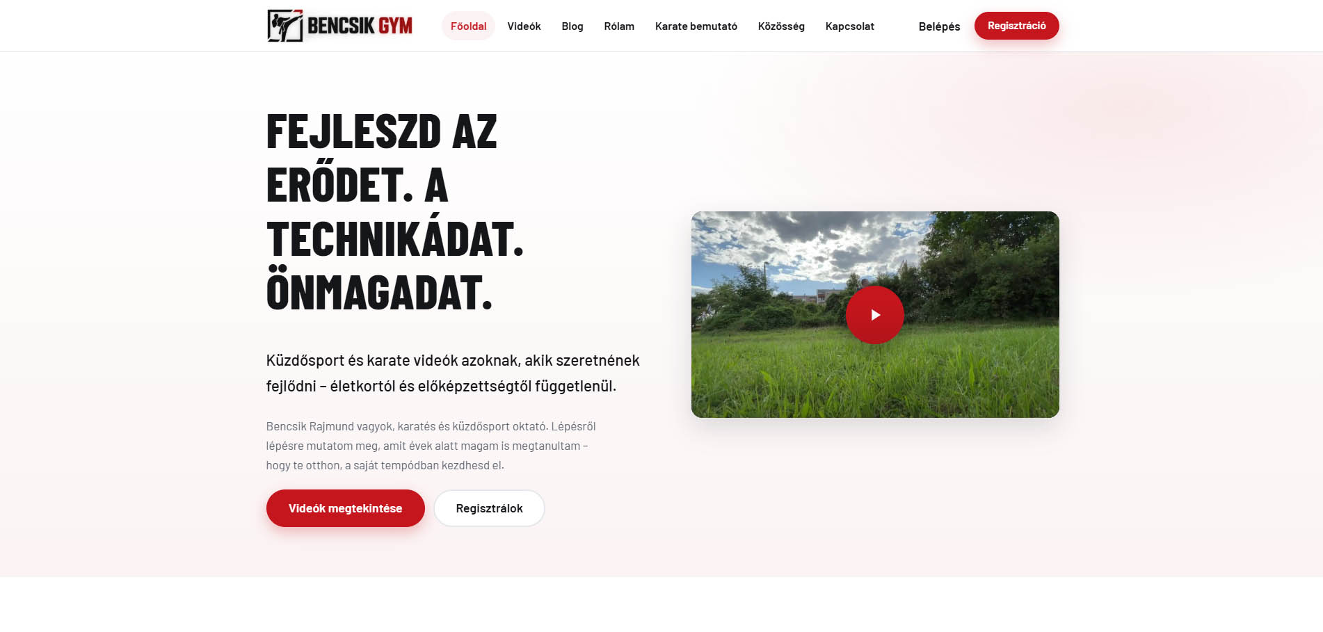 Bencsik Gym - küzdősport webáruház weboldal